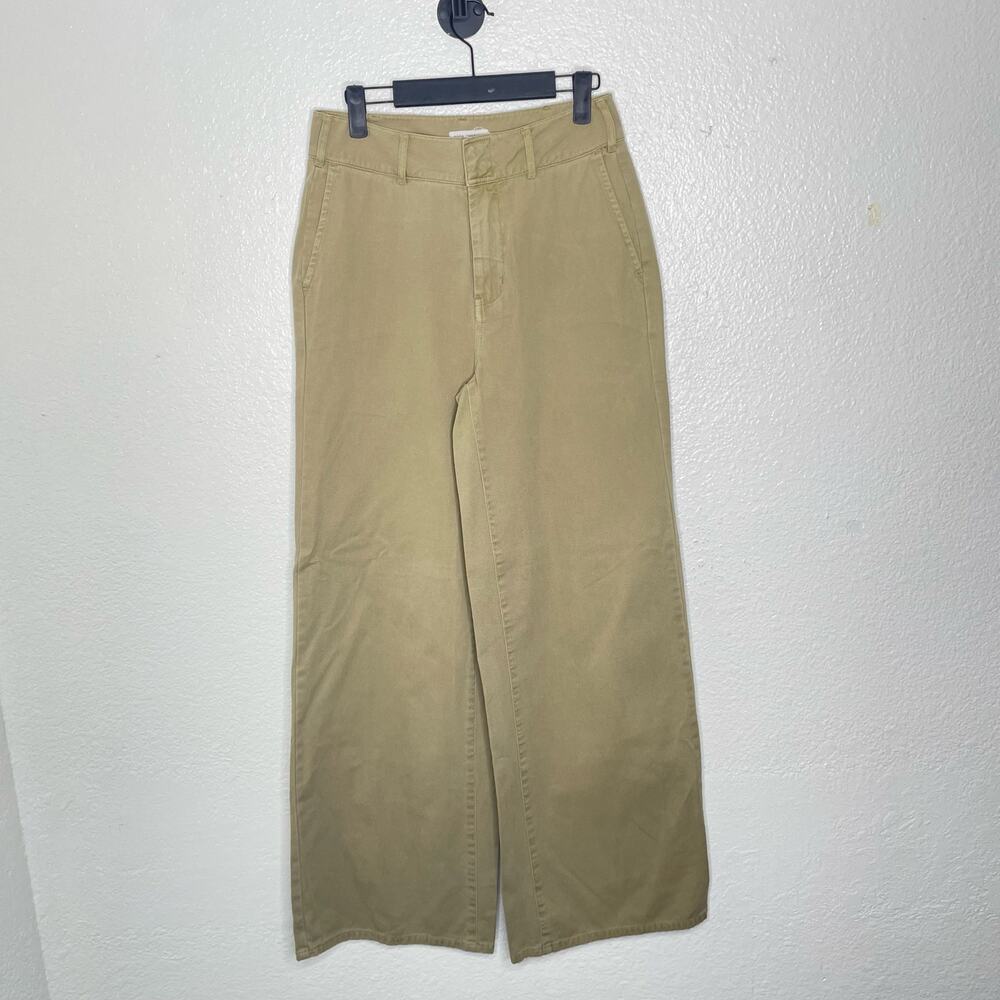 American Eagle Womens Pants Size 25 Wide Leg Chino Tan High Rise Casual Wear